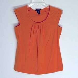 ⭐️ Rafaella Petites bright orange gathered round neck sleeveless women S